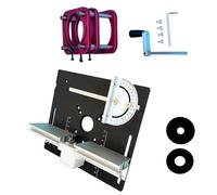 Ensemble de levage manuel pour défonceuse avec plaque de base plongeante en aluminium 64 à 66 mm Compatibilité moteur Bancs de travail du bois Ensemble d'accessoires pour le travail du bois Outil de