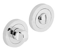 Ensemble de leviers design - Porte de salle de bain WC - Verrou tournant et déverrouillage - Chrome poli - Rose à visser