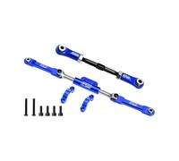 Ensemble de liaisons servo en acier carbone 4140 + alliage d'aluminium 7075-T6 et liaison de direction avant pour kit optique Vanquish 1:10 H10/Yokohama RTR/Sparco RTR Rock Crawler Upgrades - Bleu