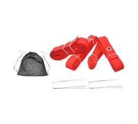 Ensemble de ligne de délimitation portable pour volleyball de plage avec sangle en nylon réglable pour sports de plein air, marquage sur terrains de sable ou d'herbe Rouge et options avec ancrages au