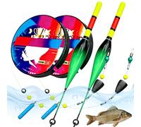 Ensemble de Ligne de pêche Automatique - Kit Flotteur Auto-réglable Haute Visibilité | Idéal pour Pêche de Nuit, Kayak, Lac, Rivière, Mer - Montage Express (2*A,7.2,4#)