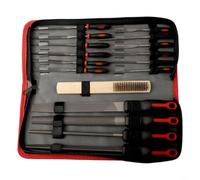Ensemble de limes à main en métal avec 4 limes plates rondes triangulaires demi-rondes et 12 limes aiguilles, kit d'outils de coupe double en acier pour bois, métal, plastique avec Ru