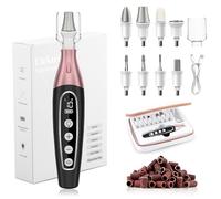 Ensemble de limes à ongles électriques pour soins des pieds et des mains, 8 accessoires pour couper, polir et façonner sans douleur | 10 modes, outils de pédicure et kit d'ongles - Noir