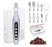 Ensemble de limes à ongles électriques pour soins des pieds et des mains avec perceuse à ongles électrique, 8 accessoires pour couper, polir et façonner sans douleur | 10 modes, outils de pédicure et