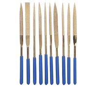 Ensemble de limes aiguilles diamantées en acier plaqué 10 pièces, kit d'outils de limage manuel avec poignée en caoutchouc, limes diamantées haute dureté pour le traitement du