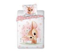 Ensemble De Linge De Lit Bébé Avec Un Renard Rose 2 Pièces 100x135 Cm 100% Coton