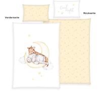 Herding Baby Best Parure de Lit en Flanelle, Sleeping On The Moon, MADE IN GREEN by OEKO TEX, Taie d'Oreiller 40 x 60 cm avec Rabat, Housse de couette 100 x 135 cm avec fermeture éclair facile à manipuler, Coton, Flanelle