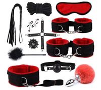 Ensemble De Linge De Lit De 12 PièCes, éQuipé De Bracelets RéGlables Et D'Accessoires De Jeu De RôLe - Cadeau De Couple - D-8 (Rouge)