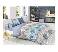 Ensemble de linge de lit - Pierre Cardin - Scott - Design réversible en couleur - Bleu - 140 x 200 cm