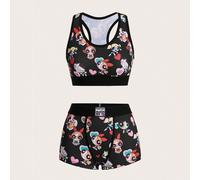 Ensemble de lingerie avec motif graphique de dessin animé, kawaii L,M,S,XLImpriméÉtoffe