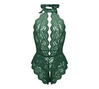 Ensemble de lingerie érotique avec porte-jarretelles - Design sexy - Sans doublure - Bralette érotique - Curvy - Sexy - Combinaison en maille ouverte - Creux - Séduisante - Body pour femme avec