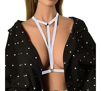 Ensemble de lingerie pour femme - Harnais élastique tendance - Chaîne de corps - Noir - Soutien-gorge sexy - Sous-vêtements sexy pour femme - Lingerie en soie, blanc, Taille unique