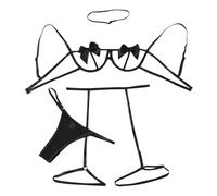 Ensemble de Lingerie pour Femmes Grandes Tailles, en Dentelle, Comprenant Body, Soutien-Gorge et Culotte. Patrons Lingerie (Black, L)