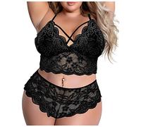 Ensemble de lingerie sexy en dentelle pour femme - Sous-vêtements érotiques confortables pour le sexe - Lingerie érotique à jarretelles et string - Lingerie sexy pour femme - Saint-Valentin - Lovasy