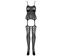 Ensemble de lingerie sexy Obsessive - Combinaison et body fins et délicats - Coffret cadeau inclus - Noir - XX-Large
