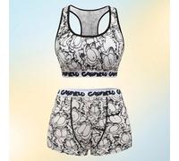 Ensemble de lingerie (soutien-gorge et short) pour femmes avec imprimé de dessin animé et de lettres L,M,S,XL,XSLettresTissu tricoté