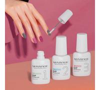 Ensemble de liquide pour poudre de trempage, 3 pièces Ensemble essentiel de système de poudre de trempage de recharge avec base, activateur, top coat pour kit d'ongles en poudre de trempage sans besoi