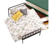 Ensemble de lit de maison miniature | Lit réaliste vintage avec literie et coussin, meubles de maison de jeu | pour chambre de fille, chambre de salon, histoires de rêve, habillage, vacances