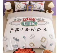 Ensemble de literie blanc avec l'impression de la tasse de café Central Perk, Cadeaux 135*200,150*200,180*200,200*200,160*220,168*229,200*230,220*240,229*229,230*220,264*229,260*220Tissu composite