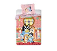 Ensemble De Literie Bluey Famille 2 Pièces 135x200 Cm 80x80 Cm En Coton