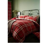 Ensemble de literie - Catherine Lansfield - Kelso Tartan - Rouge et blanc - 200 x 200 cm