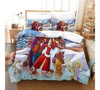 Ensemble De Literie D Housse De Couette ¿¿ Beauty And The Beast Pi¿¿Ces Avec Taies D'oreiller ¿¿ Fermeture ¿¿Clair Dissimul¿¿E Et Housse De Couette Pour E