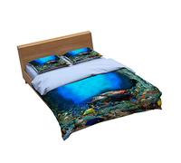 Ensemble De Literie Dauphins Et Tortues 1 Housse De Couette + 2 Taie D'oreiller 100% Microfibre (Mer 16,220x240cm(1.8M/2MBed))