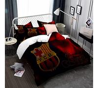 Ensemble De Literie De L'équipe De Football FC Barcelona Avec Taie D'oreiller, Housse De Couette + 2 Taies D'oreiller - Résistant à L'humidité, Hypoallergénique (modèle 06,200x200cm(1.5M/1.8MBed))