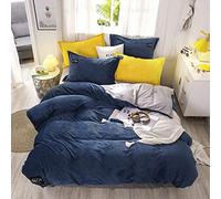 Ensemble de literie d'hiver Guojm, Couvre-literie en Velours côtelé épaississement de Couvre-Couette Solide Chaude Textiles Textiles Moelleux à Double Rayure à Rayures Couvercle de Courtepointe