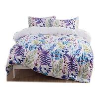 Ensemble De Literie Fibre Extra Fine Anti-acariens Océan Fleur Housse De Couette 3 Pièces (1 Housse De Couette + 2 Taies D'oreiller 48x74cm) (220x240cm(1.8M/2MBed),Style 04)