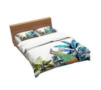 Ensemble De Literie Flamingo, Paon Et Hibou 1 Housse De Couette + 2 Taie D'oreiller 100% Microfibre (Oiseau 10,220x240cm(1.8M/2MBed))