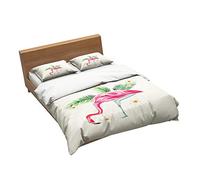 Ensemble De Literie Flamingo, Paon Et Hibou 1 Housse De Couette + 2 Taie D'oreiller 100% Microfibre (Oiseau 03,140x200cm(1.2MBed))
