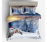Ensemble De Literie Flamingo, Paon Et Hibou 1 Housse De Couette + 2 Taie D'oreiller 100% Microfibre (Oiseau 13,200x200cm(1.5M/1.8MBed))
