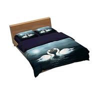 Ensemble De Literie Flamingo, Paon Et Hibou 1 Housse De Couette + 2 Taie D'oreiller 100% Microfibre (Oiseau 11,200x200cm(1.5M/1.8MBed))