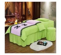 Ensemble de literie for salon massage Tuina, jupe lit, housse tabouret, taie d'oreiller et couette for une utilisation relaxante au spa pour Spa, Beauté(Light green,80X190cm)