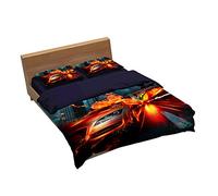 Ensemble De Literie Formule Haute Intelligence Racing 1 Housse De Couette + 2 Taie D'oreiller 100% Microfibre (Course 11,220x240cm(1.8M/2MBed))