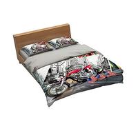 Ensemble De Literie Formule Haute Intelligence Racing 1 Housse De Couette + 2 Taie D'oreiller 100% Microfibre (Course 04,140x200cm(1.2MBed))