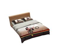 Ensemble De Literie Formule Haute Intelligence Racing 1 Housse De Couette + 2 Taie D'oreiller 100% Microfibre (Course 07,140x200cm(1.2MBed))