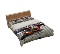 Ensemble De Literie Formule Haute Intelligence Racing 1 Housse De Couette + 2 Taie D'oreiller 100% Microfibre (Course 05,200x200cm(1.5M/1.8MBed))