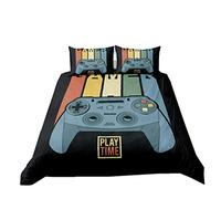 Ensemble de Literie Imprimé Creative Gamer 2/3 Pièces Housse de Couette 3D Gamepad Taie d'oreiller Parure de Lit pour Contrôleur de Jeu Vidéo pour Enfants Adolescents Garçons (Noir 2, 220_x_240_cm)