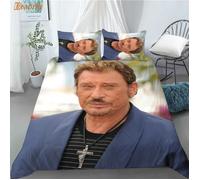 Ensemble de literie Johnny Hallyday housse de couette personnalisée 200x200cm