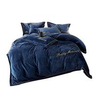 Ensemble de literie King Size Black Hiver Coutte de Couverture de literie Ensemble de literie Double lit Double Couvre-Couette Set 4 PCS COURTRE Court