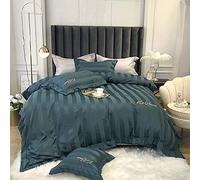 Ensemble de literie King Size Gris Litding Set King Size Luxury Full White White Silk Cotton Ensemble de Couette Couvrettes Double Bed Cape Couvrette Plate Plat Doupche de Luxe Soft Soft