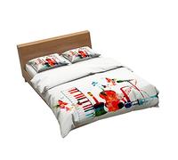 Ensemble De Literie Notes Et Musique Multicolores 1 Housse De Couette + 2 Taie D'oreiller 100% Microfibre (Note 08,220x240cm(1.8M/2MBed))