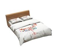 Ensemble De Literie Notes Et Musique Multicolores 1 Housse De Couette + 2 Taie D'oreiller 100% Microfibre (Note 01,200x200cm(1.5M/1.8MBed))