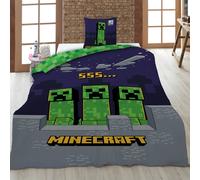 Ensemble De Literie Réversible Minecraft 2 Pièces 135 X 200 CM 80 X 80 CM