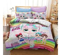 Ensemble De Literie Surprise Lol Pour Animaux De Compagnie Avec Taie D'oreiller, Housse De Couette + 2 Taies D'oreiller - Résistant à L'humidité, Hypoallergénique (D,200x200cm(1.5M/1.8MBed))