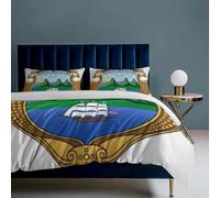 Ensemble De Literie Trois Pièces avec Motif De République du Costa Rica Drapeau National Parure De Lit Élégante Et Moderne Housse Couette en Microfibre Épaisse 105G pour Décoration Intérieure Chambre