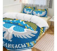 Ensemble De Literie Trois Pièces Kirghizistan Drapeau National Parure De Lit Douce Respirante pour Maison Et Hôtel Housse Couette avec Fermeture Éclair Cachée Cadeau Patriotique pour Famille Et Amis