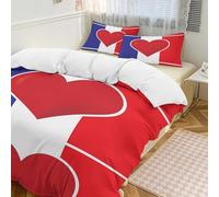Ensemble De Literie Trois Pièces l'amour Français Drapeau National Parure De Lit pour 2 Personnes Housse De Couette Douce Et Respirante avec Fermeture Éclair Cachée Taille King Size pour Maison Hôtel